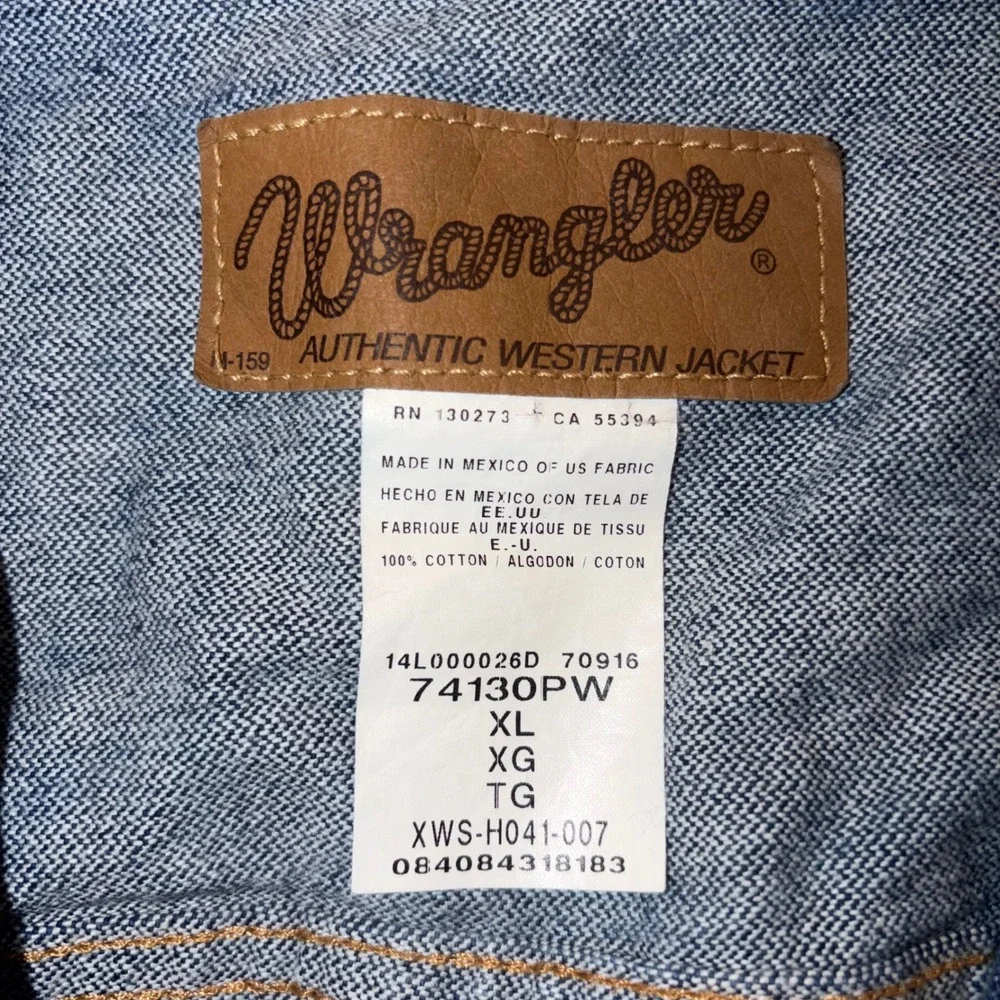 Vintage Wrangler Denim Vest XL Western Cowboy‎ Trucker Blue Jean Button 74130PW